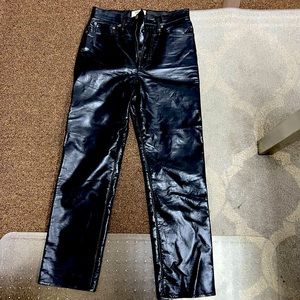 Agolde black leather pants